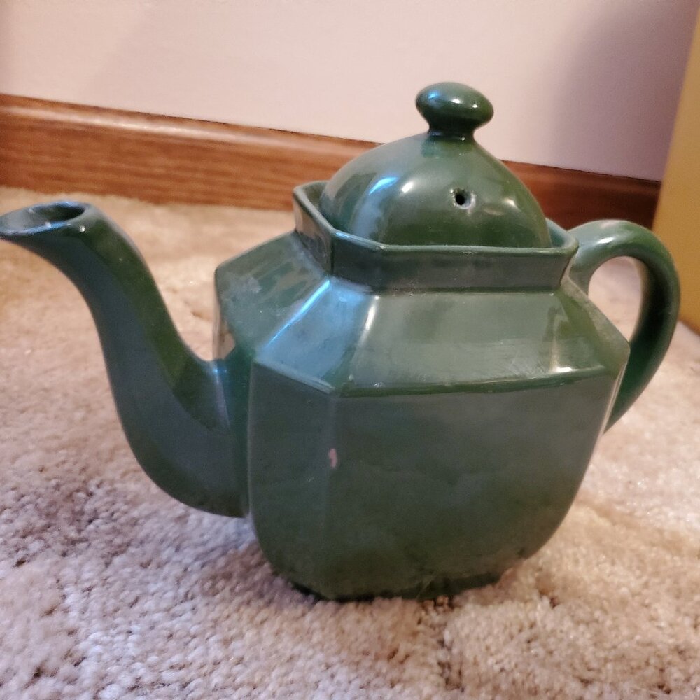 Small Green Ceramic Tea Pot, Made in Japan, Vintage